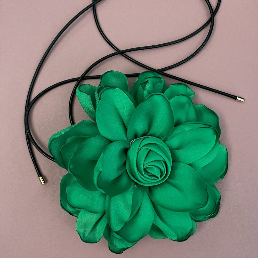Large Floral Cloth Choker